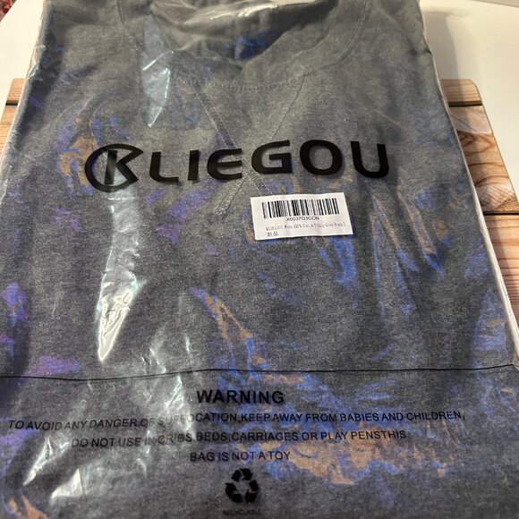 KLIEGOU Men’s Short Sleeve Crew Neck T-Shirt Super Soft Size Small Gray NWT - Picture 3 of 5